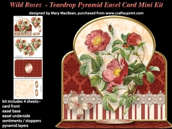 Wild Roses - Teardrop Pyramid Easel Card Mini Kit