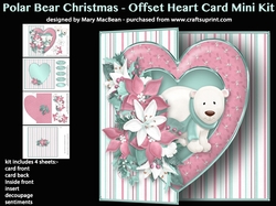 Polar Bear Christmas - Offset Heart Card Mini Kit