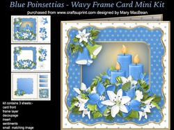 Blue Poinsettias - Wavy Frame Card Mini Kit