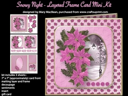 Snowy Night - Layered Frame Card Mini Kit