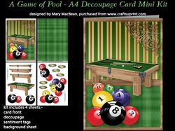 A Game of Pool - A4 Decoupage Card MIni Kit