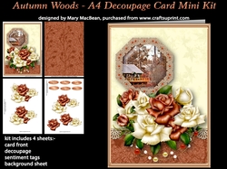 Autumn Woods - A4 Decoupage Card Mini Kit
