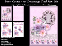 Sweet Cameo - A4 Decoupage Card Mini Kit