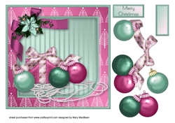 Baubles and Pearls - Decoupage Card Front