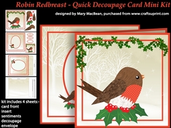 Robin Redbreast - Quick Decoupage Card Mini Kit
