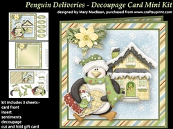Penguin Deliveries - Decoupage Card Mini Kit