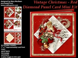 Vintage Christmas - Red - Diamond Panel Card Mini Kit