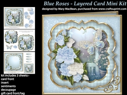 Blue Roses Layered Card Mini Kit
