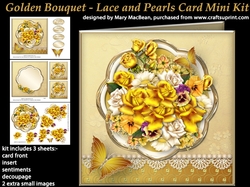 Golden Bouquet - Lace and Pearls Card Mini Kit