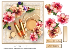 Make-Up Essentials Decoupage Card
