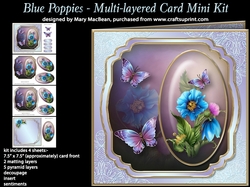 Blue Poppies - Multi-layered Card Mini Kit