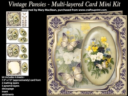 Vintage Pansies - Multi-layered Card Mini Kit