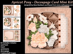 Apricot Posy - Decoupage Card Mini Kit