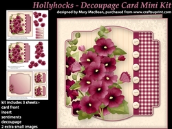 Hollyhocks - Decoupage Card Mini Kit