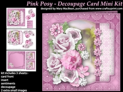 Pink Posy - Decoupage Card Mini Kit