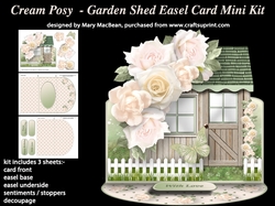 Cream Posy - Garden Shed Easel Card MIni Kit