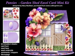 Pansies - Garden Shed Easel Card Mini Kit