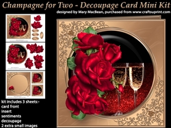 Champagne for Two - Decoupage Card Mini Kit