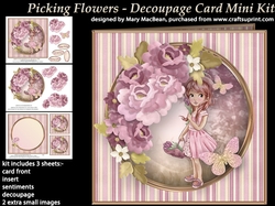 Picking Flowers - Decoupage Card Mini Kit