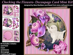 Checking the Flowers - Decoupage Card Mini Kit