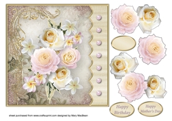Shabby Flowers - Decoupage Card Front