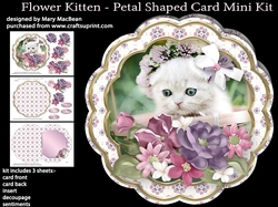 Flower Kitten - Petal Shaped Card Mini Kit