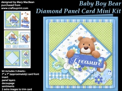 Baby Boy Bear - Diamond Panel Card Mini Kit