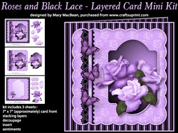 Roses and Black Lace - Layered Card Mini Kit