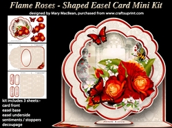 Flame Roses - Shaped Easel Card