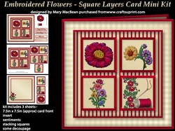 Embroidered Flowers - Square Layers Card Mini Kit