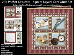His Pocket Contents - Square Layers Card Mini Kit