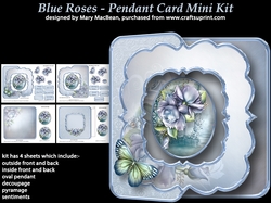 Blue Roses - Pendant Card Mini Kit