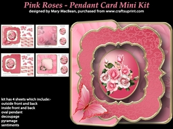 Pink Roses - Pendant Card Mini Kit