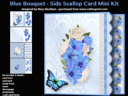 Blue Bouquet - Side Scallop Card Mini Kit