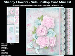 Shabby Flowers - Side Scallop Card Mini Kit