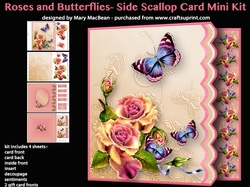 Roses and Butterflies - Side Scallop Card Mini Kit