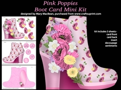 Pink Poppies Boot Card Mini Kit
