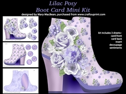 Lilac Posy Boot Card Mini Kit