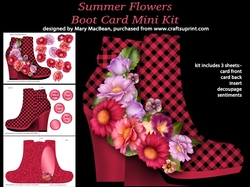 Summer Flowers Boot Card Mini Kit