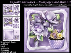 Cupcake and Roses - Decoupage Card Mini Kit