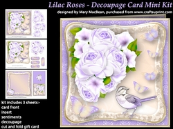 Lilac Roses - Decoupage Card Mini Kit