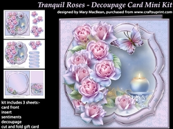 Tranquil Roses - Decoupage Card MIni Kit