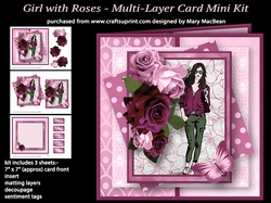 Girl with Roses - Multi-Layer Card Mini Kit