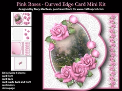Pink Roses - Curved Edge Card Mini Kit