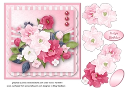 Pink Perfection Decoupage Card Front