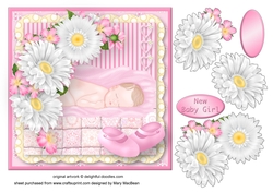 Little Baby Girl Decoupage Card