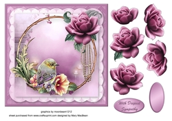 Little Bird Sympathy Decoupage Card