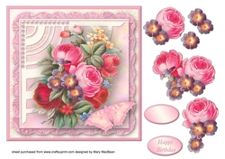 Vintage Bouquet Decoupage Card