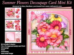 Summer Flowers Decoupage Card Mini Kit