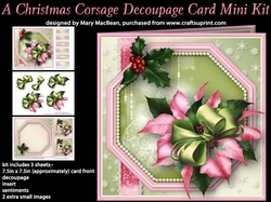 A Christmas Corsage Decoupage Card Mini Kit